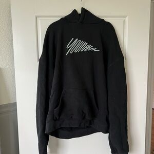 YoungLA Black Hoodie with White Logo